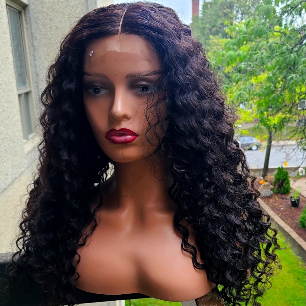 Vietnam hair closure curly wig. 300g